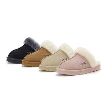 DOUBLE LAYER FLEECE LINED STITCHED SLIPPERS 990122