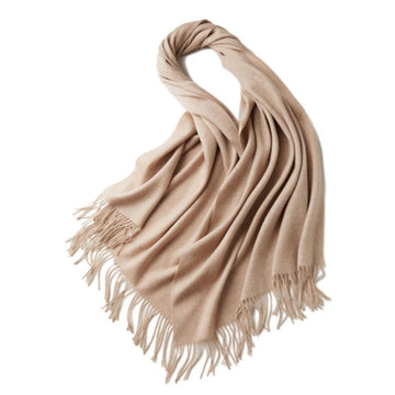 100% MERINO VIRGIN WOOL SHAWL 970115（BEIGE）