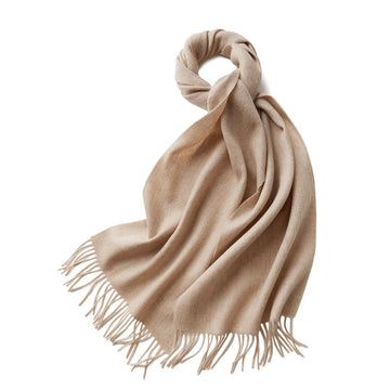 100% MERINO VIRGIN WOOL SCARF 970116（BEIGE）