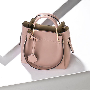 METAL HANDLE TOTE BAG-PINK TB7010A