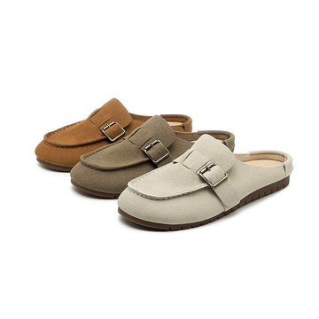 ULTRA-SOFT COWHIDE SOLE HALF SLIPPERS 4386