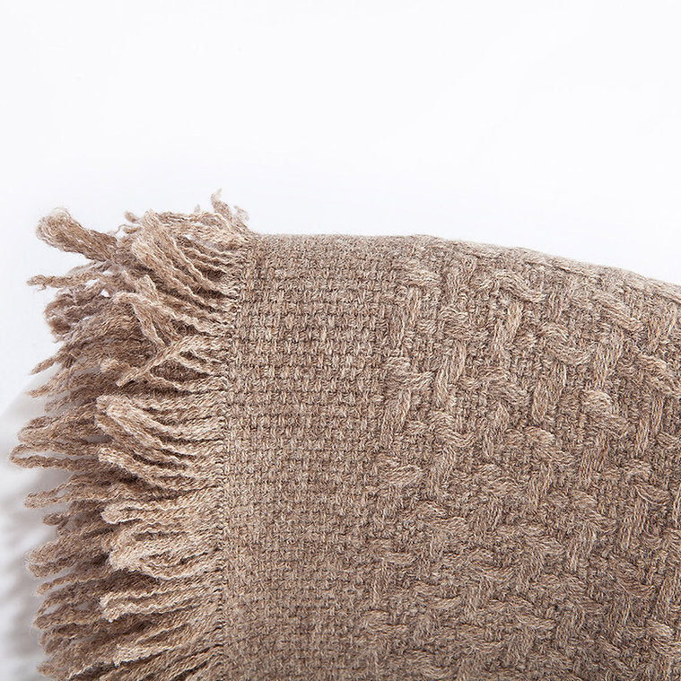 MATTED KNITTED WOOL SCARF-CAMEL 970108