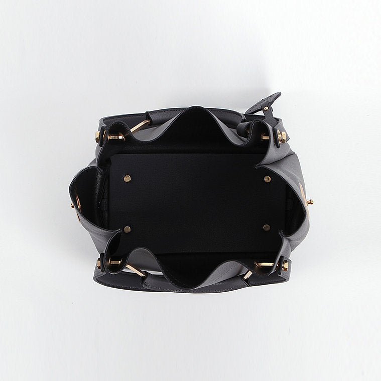 METAL HANDLE TOTE BAG-GREY TB7010A