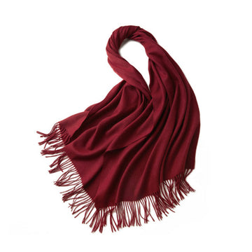 100% MERINO VIRGIN WOOL SHAWL 970115（WINE）