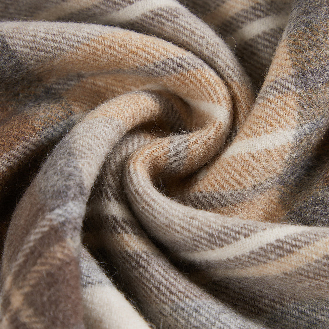 BRITISH STYLE WOOL PLAID SCARF 970117（CAMEL BEIGE）