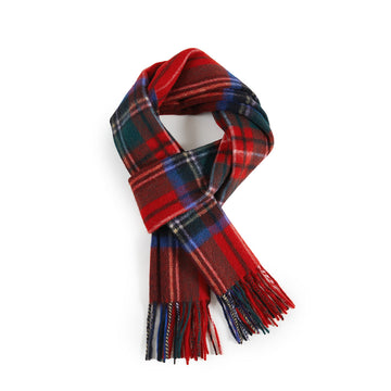 BRITISH STYLE WOOL PLAID SCARF 970117（RED GREEN）