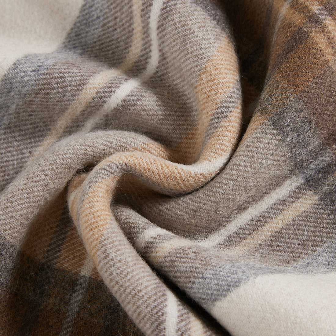 BRITISH STYLE WOOL PLAID SCARF 970117（CAMEL）