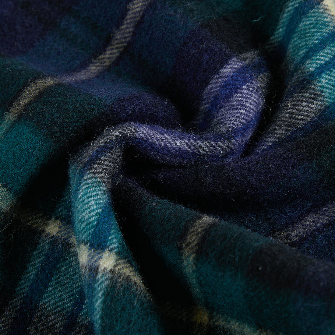 BRITISH STYLE WOOL PLAID SCARF 970117（DARK GREEN）
