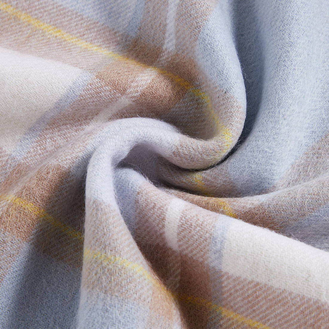 BRITISH STYLE WOOL PLAID SCARF 970117（LIGHT BLUE）