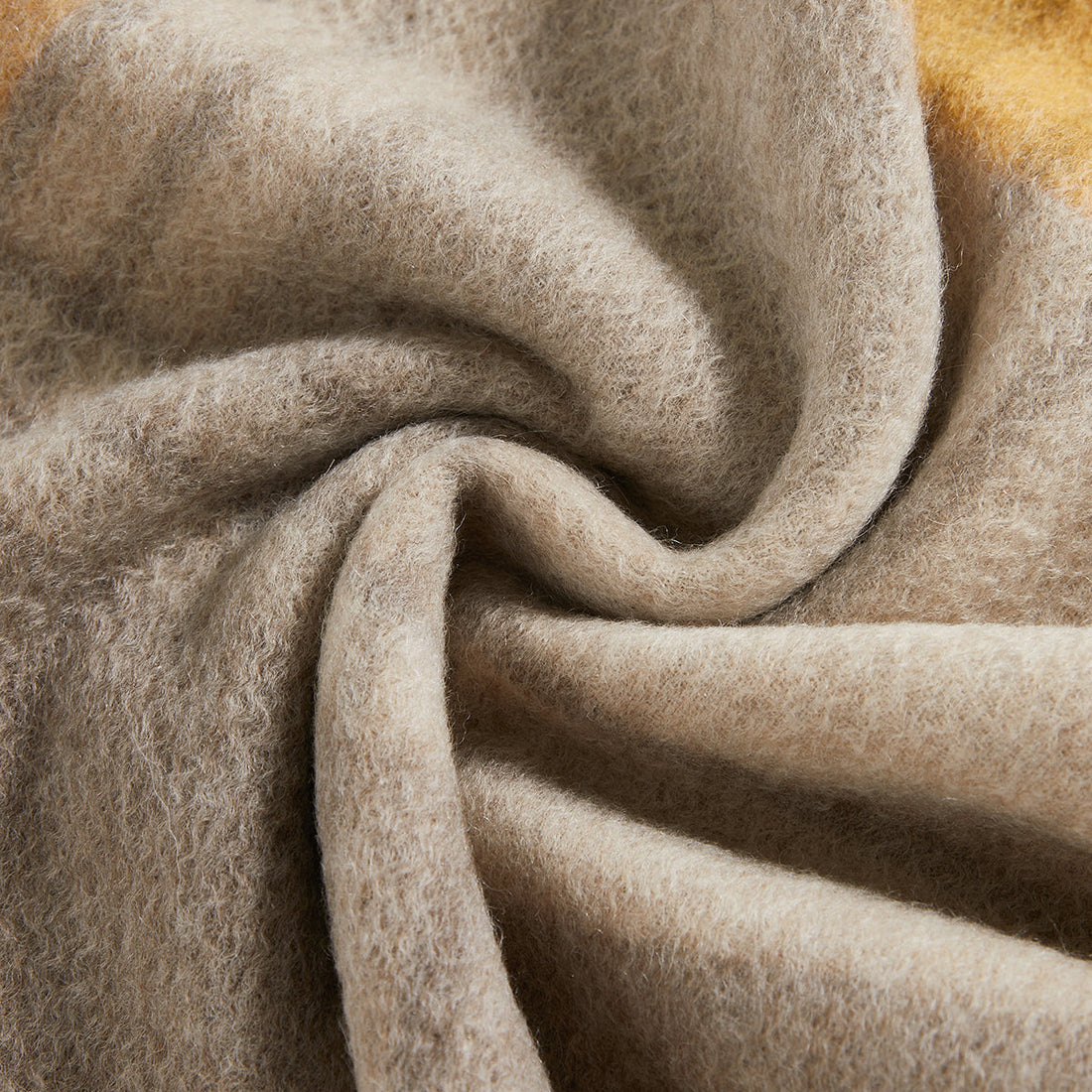 BRITISH STYLE WOOL PLAID SCARF 970117（GREY YELLOW）