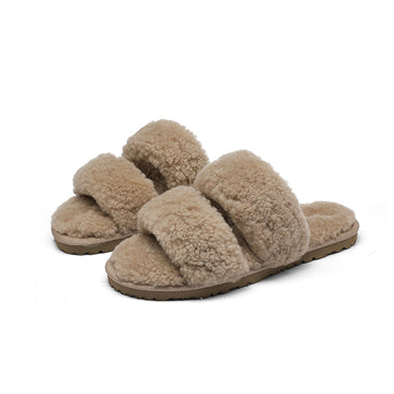 DOUBLE-STRAP SHEARLING SLIPPERS 0081