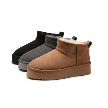 THICK SOLE SLANTED SNOW BOOTS 5862