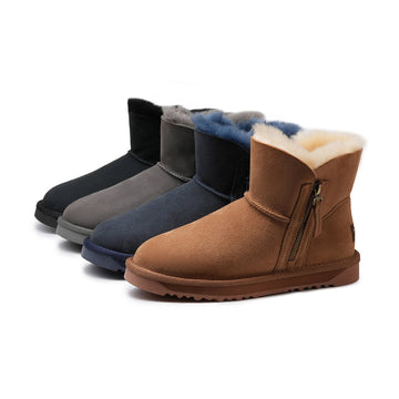 FUR-LINED MINI ZIP BOOTS 5863