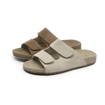 Genuine Leather Soft-Soled Velcro Slippers 7981