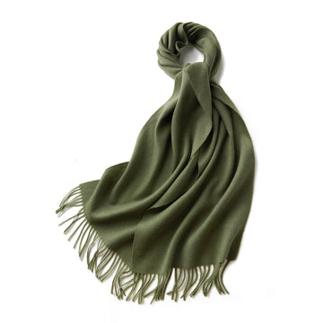 100% MERINO VIRGIN WOOL SCARF 970116（OLIVE）