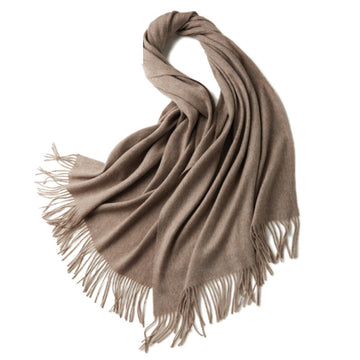 100% MERINO VIRGIN WOOL SHAWL 970115（KHAKI）