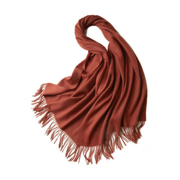 100% MERINO VIRGIN WOOL SHAWL 970115（BRICK RED）