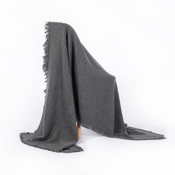 MATTED KNITTED WOOL SCARF-GREY 970108